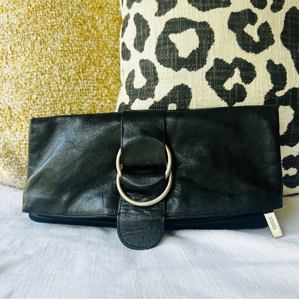 💫 Hobo Black Leather Clutch💫